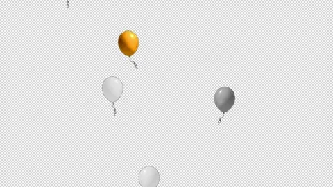 2d multi coloured party balloons birthday flying Stock Footage 280784320