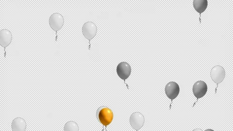 2d multi coloured party balloons birthday flying Stock Footage 280784385