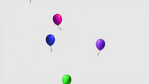 2d multi coloured party balloons birthday flying Stock Footage 280784503