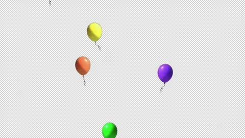 2d multi coloured party balloons birthday flying Stock-Footage 280784552