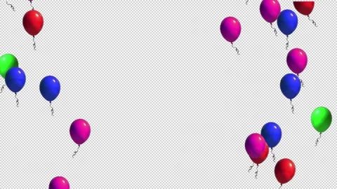2d multi coloured party balloons birthday flying Stock-Footage 280784914