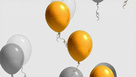 2d multi coloured party balloons birthday flying Stock Footage 280784933