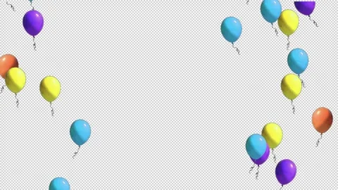 2d multi coloured party balloons birthday flying Vídeo Stock 280784957