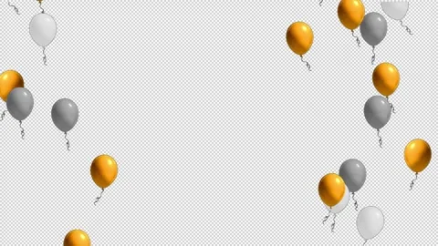 2d multi coloured party balloons birthday flying Stock Footage 280785196
