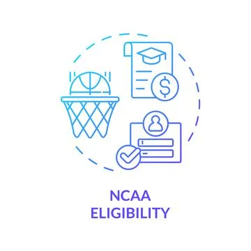 2D NCAA eligibility gradient thin line icon concept Stock Illustration