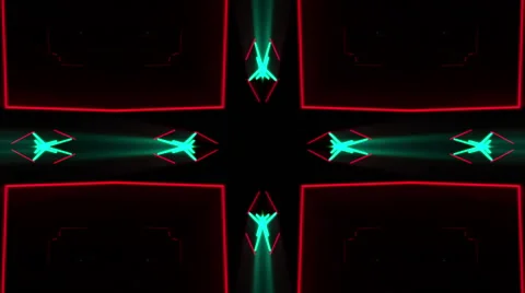 2D neon kaleidoscope Stock Footage 46364625