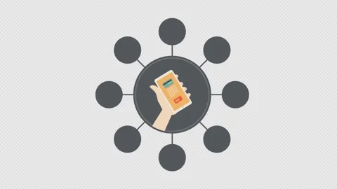 2D Online Payment And Circular Scene Alpha Channel Video stock 259195445