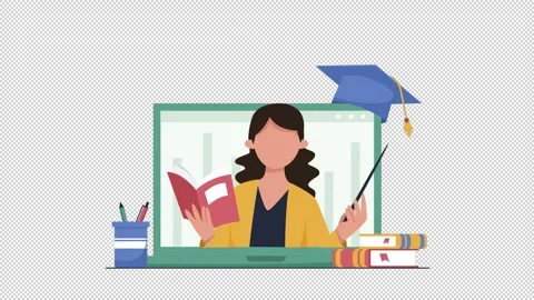 2D Online Tutor Animation HD On Alpha Stock Footage 295907863