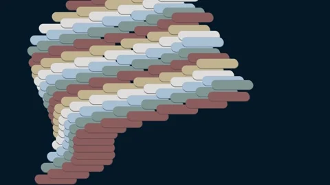 2d optical wave pattern with following shapes. Modern wall geometrical anima Stock Footage 248509339