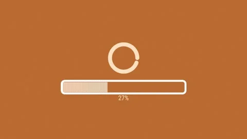 2d orange simple loading bar Stock Footage 306784046