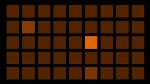 2D orange squares blinks on black background. retro sci-fi feel Stock Footage 232358386