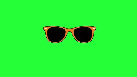 2D Orange Sunglass with Lighting Effects Stock Footage 241200910