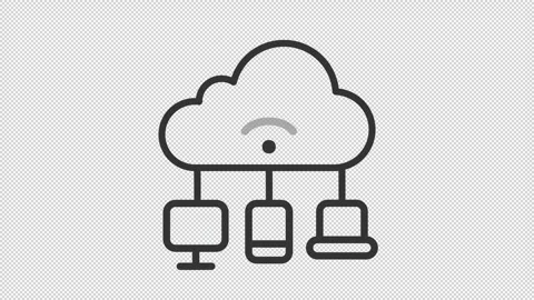 2D pack of animated black icons representing cloud computing Stock Footage 276459339