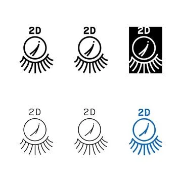 2d pack eyelashes color icon vector Stock Illustration