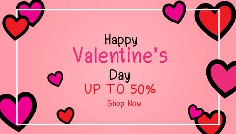 2d paper shape love postcard design for valentine with pink background Stock Illustration