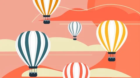 2d Parachute Balloons Going Up From The Forest Stock-Footage 262247835