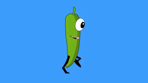 2d pepper Animated Character on blue screen Stock Footage 242740761