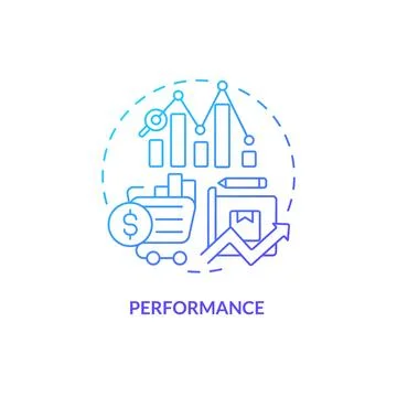 2D performance gradient line icon concept Stock Illustration