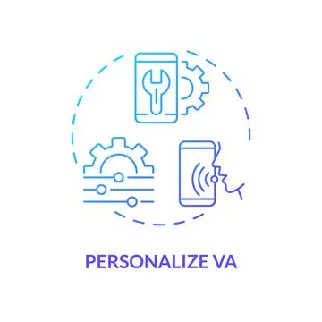 2D personalize VA gradient icon concept Stock Illustration