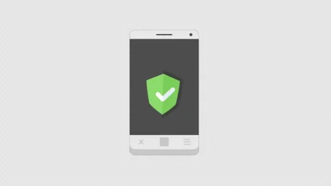 2D Phone Cyber Security Protect Animation Alpha Channel Video stock 304912986