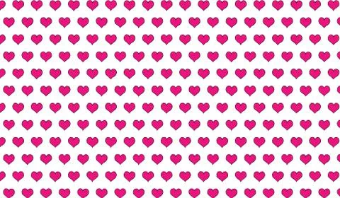 2d pink pattern of cartoon hearts on isolated background Stock Illustration