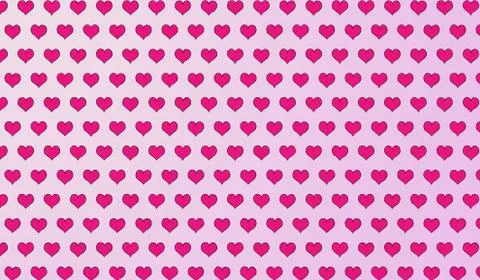 2d pink pattern of cartoon hearts on isolated background Stock Illustration