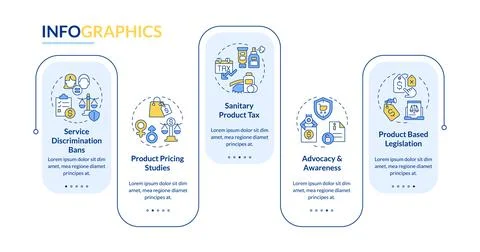 2D pink tax layout with simple linear icons concept Stock Illustration