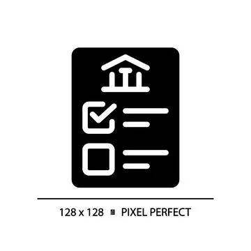 2D pixel perfect glyph style icon representing voting Stock Illustration