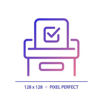 2D Pixel perfect gradient voting icon with checkmark Ilustração Stock