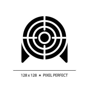 2D pixel perfect simple glyph style target icon Stock Illustration