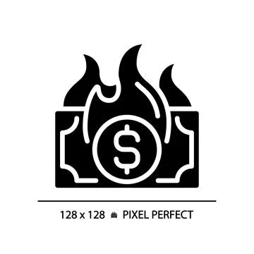 2D pixel perfect simple glyph style inflation icon Stock Illustration