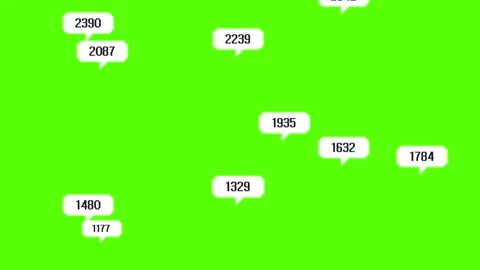 2D Pixelated Counting Notifications Icons on chroma key green screen background. Stock Footage 219922829