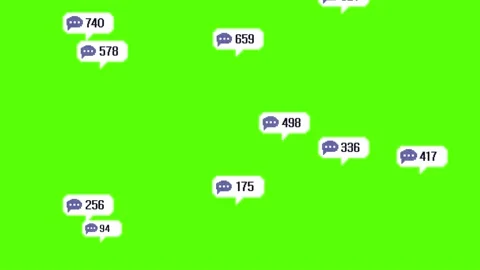 2D Pixelated Counting Speech Bubbles Icons on chroma key green screen background Stock Footage 219922832
