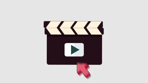2D Play Button Click and Movie Clapperboard Animation Alpha Channel 스톡 동영상 305343712