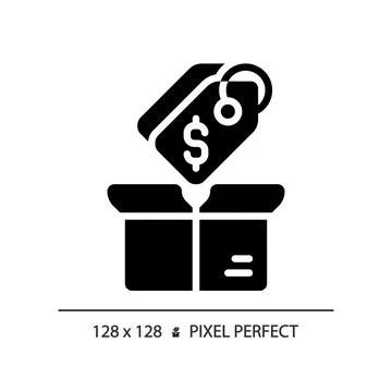 2D pricing label solid icon 스톡 일러스트