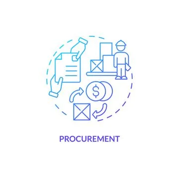 2D procurement gradient line icon concept Stock Illustration