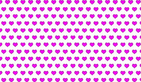 2d purple pattern of cartoon hearts on isolated background Stock Illustration