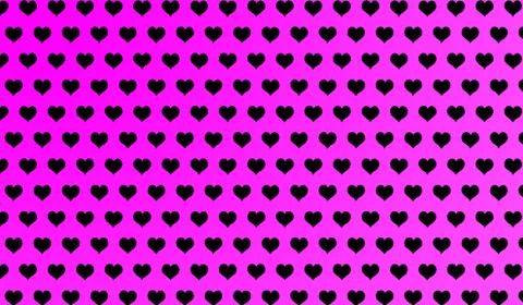 2d purple pattern of cartoon hearts on isolated background Stock-Illustration