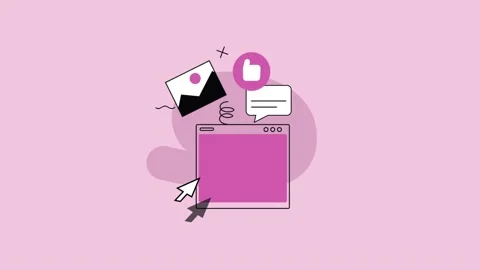 2D Purple Web page With Search for Images Animation.  Stock Footage 219956699