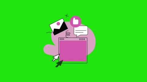  2D Purple Web page With Search for Images Animation on chroma key green screen  Stock Footage 219956701