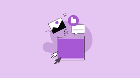 2D Purple Web page With Search for Images Animation.  Stock Footage 219956703