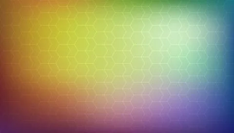 2D Rainbow Gradient Back With Hexagon Pattern Stock Illustration