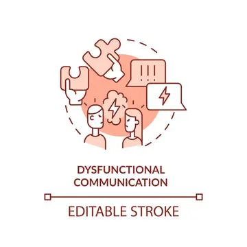 2D red linear icon dysfunctional communication concept Stock Illustration