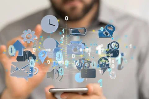 2d rendering of a Big data cloud digital 3d 写真素材