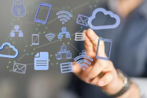 A 2d rendering Cloud computing, Cloud Computing Concept Stock Photos