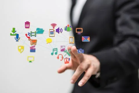 A 2d rendering Cloud computing, Cloud Computing Concept Stock Photos