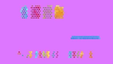 2D rendering digital illustration. Colorful background. Isolated abstract ele Stock Illustration