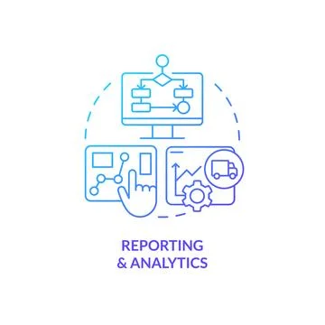 2D reporting and analytics gradient line icon concept Stock Illustration