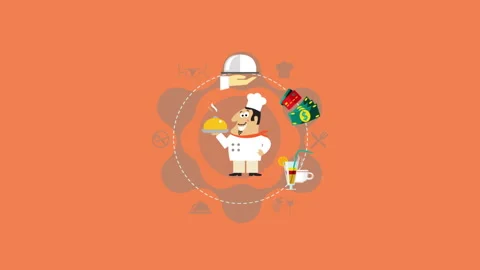 2D Restaurant Banner Background Stock Footage 260839432