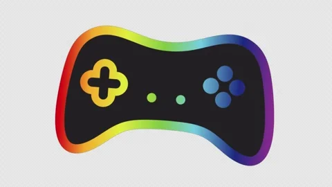 2D RGB Gaming Controller Gamepad Vibrating 4K Loop Alpha Stock Footage 338434418